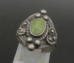 NAVAJO 925 Silver - Vintage Antique Turquoise Oxidized Band Ring Sz 5 - RG23730 - £57.20 GBP