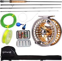 Fly Fishing Rod Reel Combo with Lightweight Portable Fly Rod and Cnc-Machined Al - £83.62 GBP+