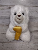 Vintage Carousel by Guy Animal Fair White Bear Plush One 1 Year Birthday Toy - £5.07 GBP