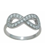 Womens Sterling Silver 0.15 Ct Infinity Band Anniversary RING Size 5-9 - $789.37 MXN
