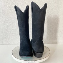 Lane EMMA JANE Womens Cowboy Boots 8 Black Suede Western Cowgirl Mid Cal... - $168.30
