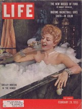 ORIGINAL Vintage Life Magazine February 28 1955 Shelley Winters in Tub - £23.44 GBP