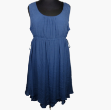 Avenue Plus Size 26-28 Blue Gauze Tassel Tie Flowy Dress - £23.76 GBP