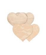 NIPPIES BASIC CREME HEARTS NIPPLE COVERS/PASTIES B CUP NEW - $14.92 CAD
