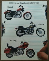 1985 Harley Davidson Street Custom Touring Motorcycles Brochure Fold-out... - $19.79