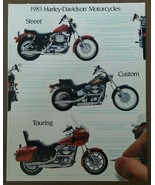 1985 Harley Davidson Street Custom Touring Motorcycles Brochure Fold-out... - £15.50 GBP