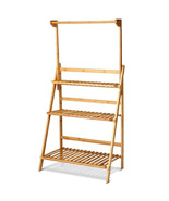 3 Tiers Bamboo Hanging Folding Plant Shelf Stand - Color: Natural - $101.78 CAD