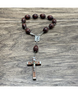 NEW Rosewood Wooden Beaded Rosary Catholic Religious KG JD  - $17.64 CAD