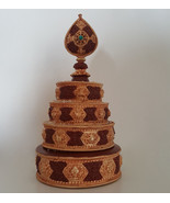 Tibetan Buddhist Gold Plated Ratna Mandala Offering Pot  - Made in Nepal - $149.99