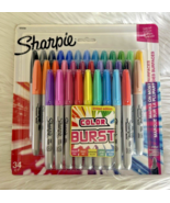 Sharpie Fine Point Limited Edition Colors BURST Permanent Markers 24 As... - $19.99