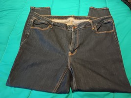 Women&#39;s Skinny Jeans 22 Dark Wash Denim Stretch Pockets Preppy Zip Fly (... - £15.81 GBP