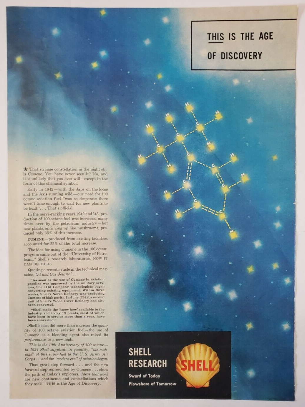 1944 Shell Research Vintage WWII Print Ad This Is The Age Of Discovery - $15.50