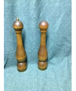 Vintage Large Wooden Salt Shaker &amp; Pepper Mill Grinder KG Kitchenware Ta... - $47.54 CAD