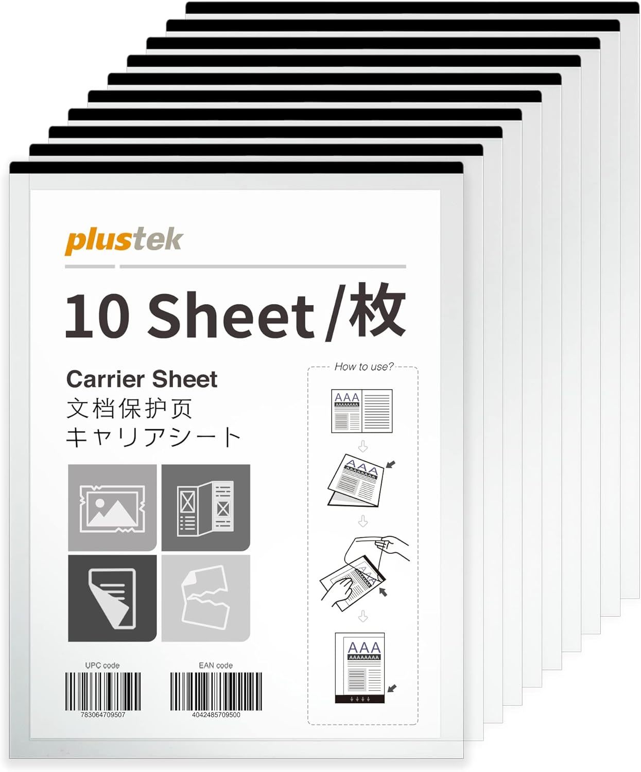 The Plustek Document Carrier Sheets Pack (10 Pieces) In A4 Or Letter Size - $51.98