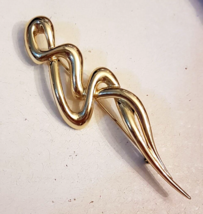 Danecraft Swirl Lapel Pin Huge 3.5&quot; Statement Brooch VTG Abstract Art Deco - £15.27 GBP