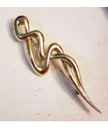 Danecraft Swirl Lapel Pin Huge 3.5&quot; Statement Brooch VTG Abstract Art Deco - $27.21 CAD