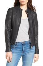 Jacket Leather Womens Size Black Motorcycle Coat Biker Vintage Lambskin ... - £103.71 GBP