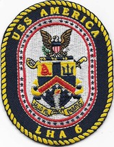 4&quot; Navy Uss America LHA-6 Naval Ship Military Embroidered Patch - £23.50 GBP