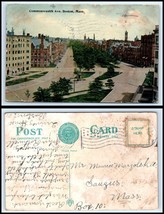 Massachusetts Postcard 1912 Boston, Commonwealth Ave J10 - £2.36 GBP