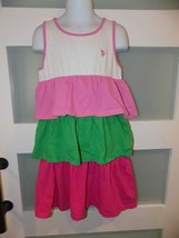 U.S Polo Assn. Layered Ruffled Dress Size 6X Girl&#39;s Euc - £14.42 GBP