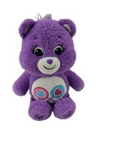 Care Bears Share Bear Plush 14&quot; Purple Lollipop Hearts Stuffed Animal Toy - $7.88