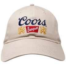 Coors Banquet Beer Logo Adjustable Khaki Hat Beige - £19.57 GBP