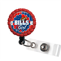 Buffalo Bills Girl 3D Bottle Cap Retractable Id Badge Reel - £7.15 GBP