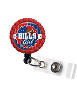BUFFALO BILLS GIRL 3D Bottle Cap Retractable ID Badge Reel - £7.02 GBP