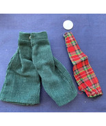 Vintage Barbie Forrest Green Corduroy Capris With Red Plaid Waist - £11.73 GBP