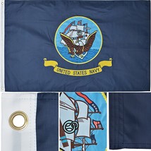 U.S. Navy Flag 3' x 5' Ft 210D Nylon Premium Outdoor Embroidered Double Sided - £40.00 GBP