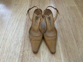 Jimmy Choo Shoes Leather Tan Beige Women’s Size 36.5 Heels Italy - £47.09 GBP