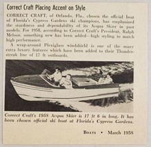 1958 Magazine Photo Correct Craft Acqua Skier 17-ft Boats Cypress Gardens,FL - £7.24 GBP