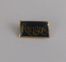 Vintage Kansas Blue &amp; Gold Tone Enamel Lapel Hat Pin - £4.94 GBP