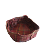 Longaberger 9&quot; Round Keeping Basket Liner Toboso Plaid Fabric 9 inch New... - $176.28 MXN