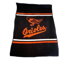 Vintage Biederlack MLB Baltimore Orioles Reversible Blanket Throw 75x57 Border - £62.05 GBP