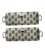The Farmhouse Rachel Ashwell Melamine Tray Purple Floral W Handles Set Of 2 - $418.28 MXN