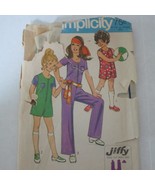 Vintage Simplicity Sewing Pattern, Girls size 4, jumpsuit - $5.27