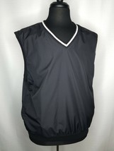 Izod Black Medium Mens Pull Ove Vest Golf Cool Weather Winter Warm Lined... - $12.92