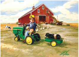John Deere "Tractor Ride" Farm 1,000 pc Puzzle 26 x 19 NEW | Masterpiece Puzzle - $18.70
