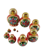 Vintage 1997 Russian Matryoshka Nesting Doll 10 Piece Set L. Parkova Signed - $65.44