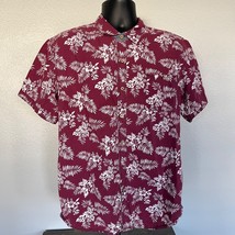 Hawaiian Shirt Mens XL MBX Denim Wear Vintage SLIM FIT Burgundy and White - £11.22 GBP