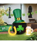 St Patrick&#39;s Day Inflatable Decoration Leprechaun Hat 5 Feet Yard Decor ... - £44.16 GBP