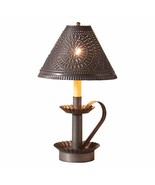 Plantation Candlestick Lamp with Chisel Shade in Kettle Black Tin - $109.50