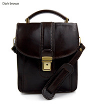 Crossbody bag leather satchel genuine leather bag shoulder bag  brown dark brown - £103.91 GBP