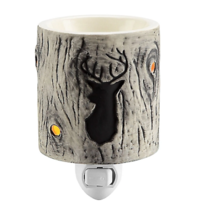 Red Shed Ceramic Birch Log Plug Wax Warmer Whitetail Deer Buck - £7.90 GBP