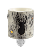 Red Shed Ceramic Birch Log Plug Wax Warmer Whitetail Deer Buck - £8.01 GBP