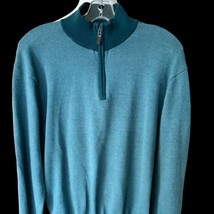 JOS.A.BANK MENS COLLARED CLASSIC LONG SLEEVE TURQOUISE PULLOVER SWEATER ... - £16.00 GBP
