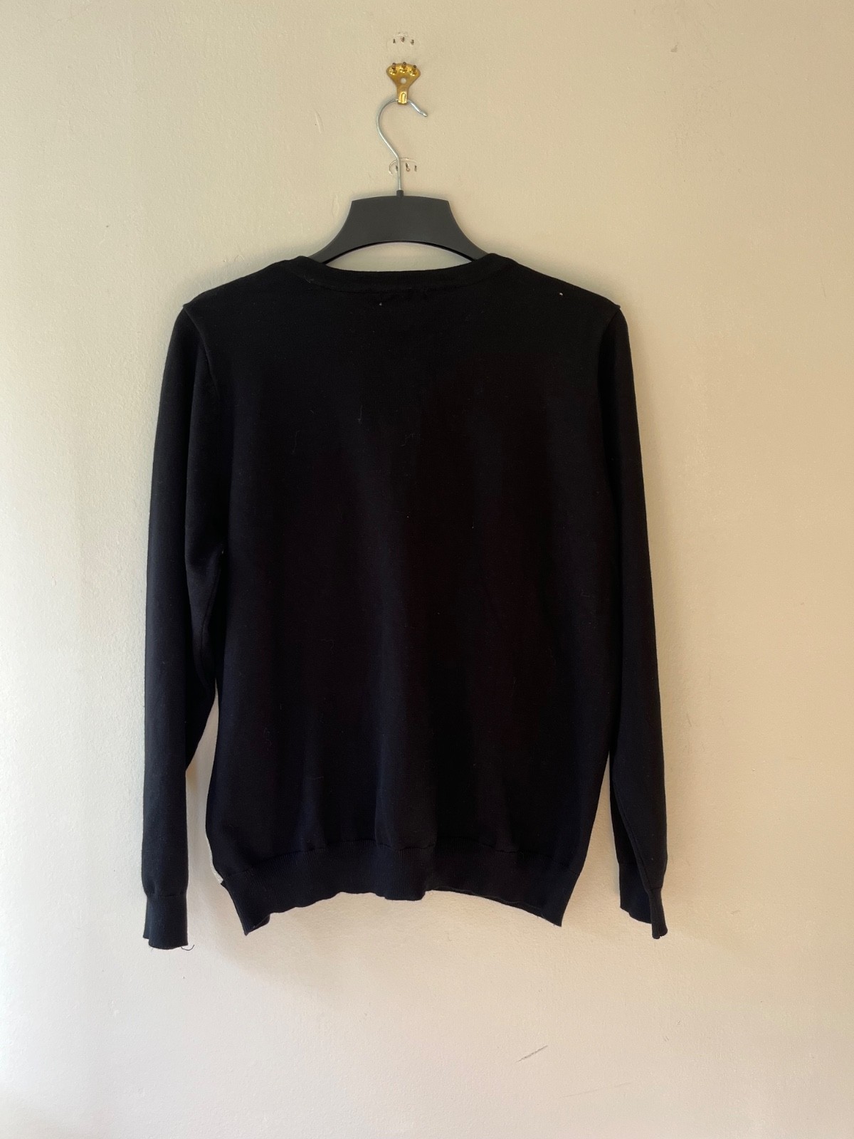 Croft n Barrow Sz XL Black Silver Velvet Button Up Classic Cardigan Sweater Item image 7