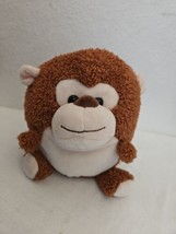 Walmart HugFun Round Monkey Plush Stuffed Animal Brown Cream 8 inch - £10.87 GBP