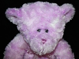 Goffa Teddy Bear Purple Plush Swirl Tie Dye 12" Stuffed Animal Soft Toy Bow 2013 - $11.65